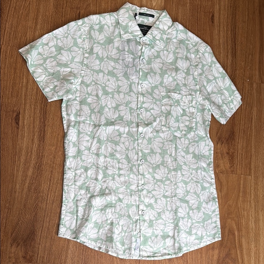 Rodd & Gunn Green and White Floral Casual Shirt